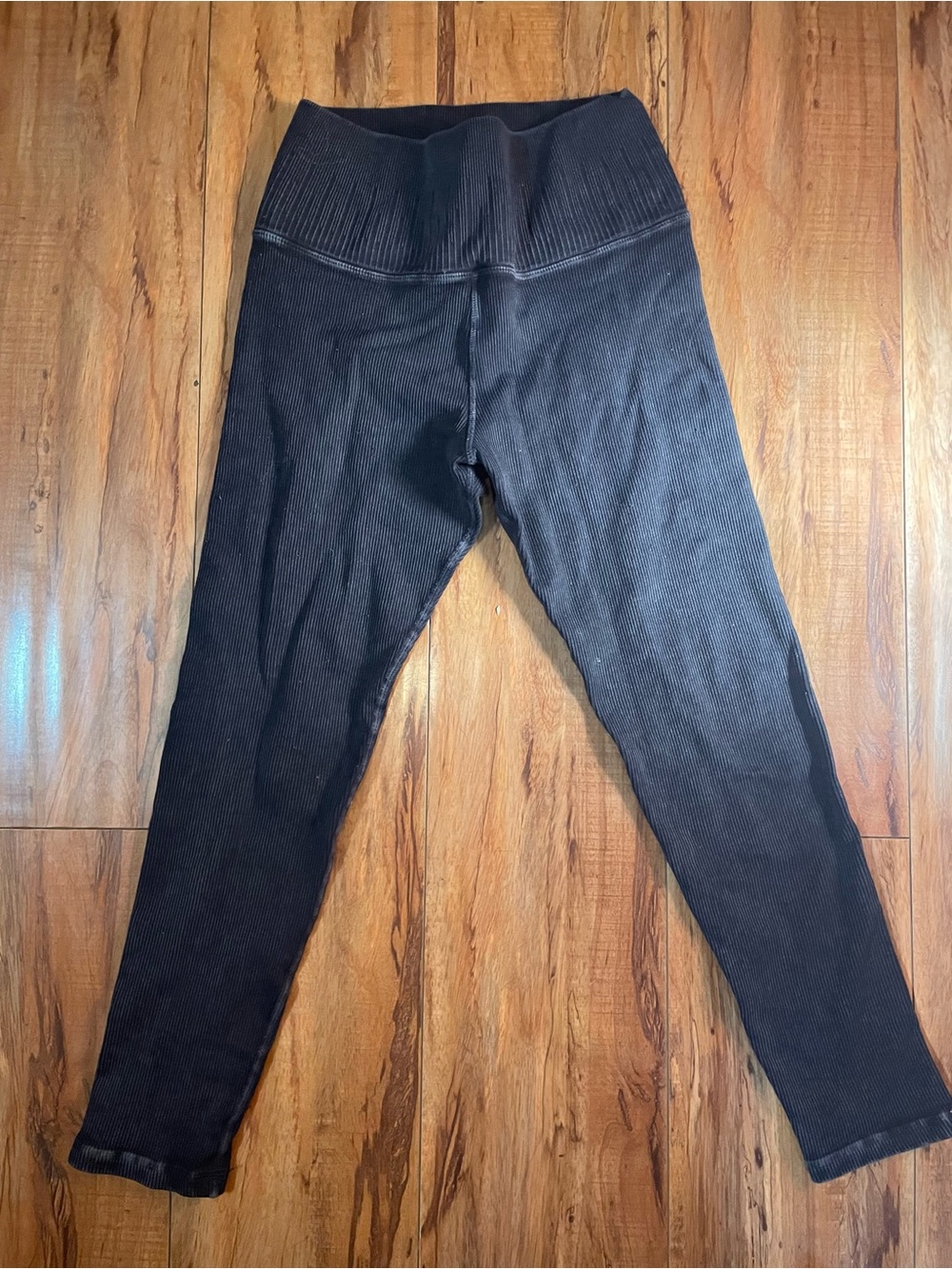 avocado Black Ribbed High-Waist Women's Leggings